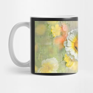 Hoverfly on white flower Mug